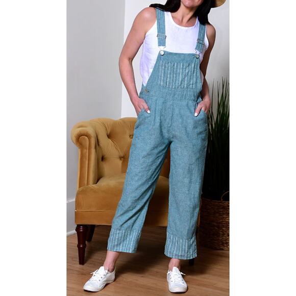 Goddess Gear hemp and organic cotton overalls Pacific Stripe - Picture 1 of 6